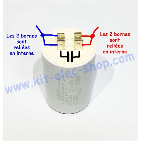 Condensateur de démarrage 55uF 400 500V DUCATI double faston aluminium