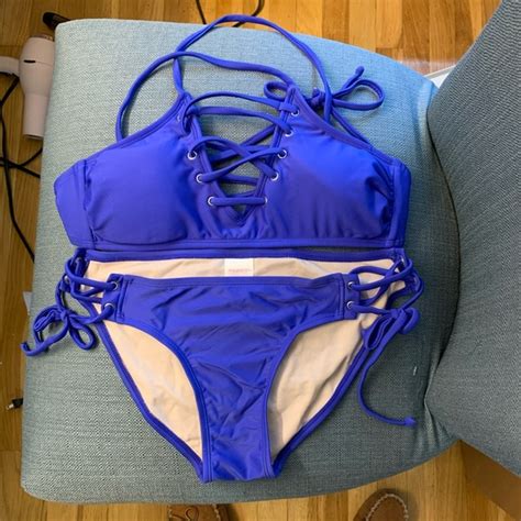 Xhilaration Swim Royal Blue Lace Up Bikini Poshmark