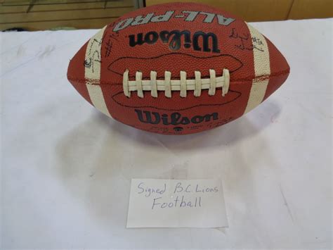 Signed Bc Lions Football Big Valley Auction