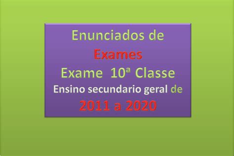 Exames Da Classe A Embuscadosaber