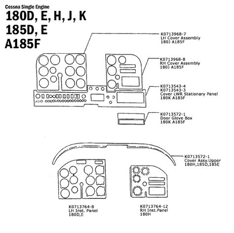 Cessna Single Engine 180d E H J K Schematics