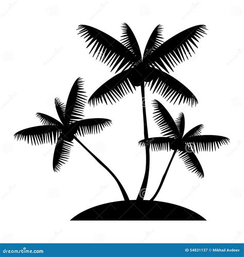 Coconut Palm Tree Silhouette Stock Vector Illustration Of Abstract