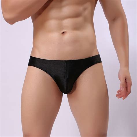 2020 Sexy Men Underwear Ice Silk Low Rise Briefs Men U Convex Pouch