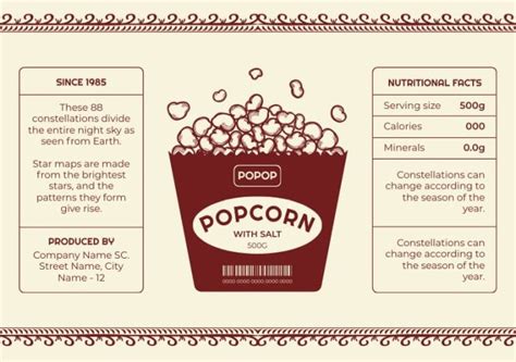 Free Popcorn Label Template To Design Wepik