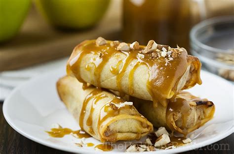 Baked Apple Turon With Salted Caramel Sauce The Unlikely Baker