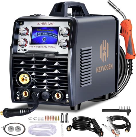 HZXVOGEN 200A Aluminum MIG Welder 5 In 1 Gas Gasless Stick Lift TIG