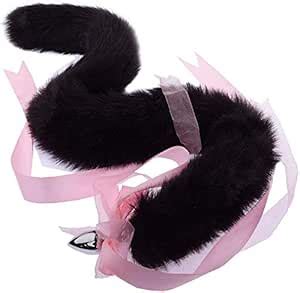 DDDXF Enchufe Anal De Acero Inoxidable De Cm Con Cola De Zorro Consolador Anal Butt Plug