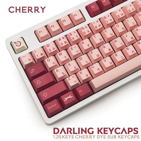 128 Key Pbt Darling Keycaps Cherry Profile Dye Sub Personalized Japan Djkeycaps