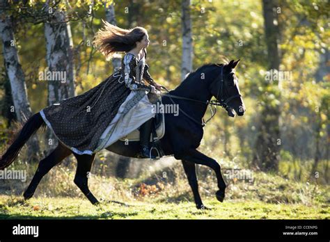 Medieval Girl On Horse In High Resolution Stock Photography and Images - Alamy