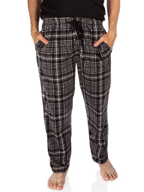 Dg Hill Mens Sleep Pants Fleece Pajama Bottoms With Pockets Plaid Or