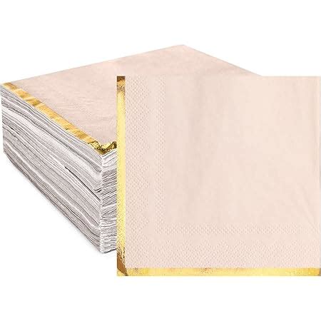 Amazon Fulmoon 100 Pack 2 Ply Cocktail Napkins Paper Gold Foil