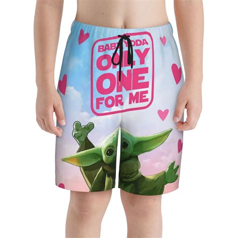 Youth Baby Yoda 3d Printed Beach Shorts Swim Trunks Summer Board Short