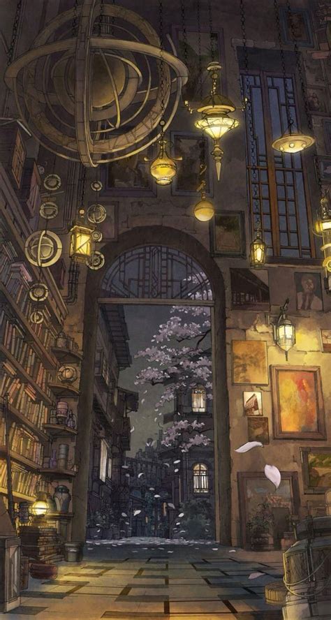 Old Library Anime Wallpapers - Wallpaper Cave | Fantasy landscape ...