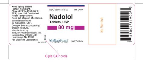 Nadolol - FDA prescribing information, side effects and uses