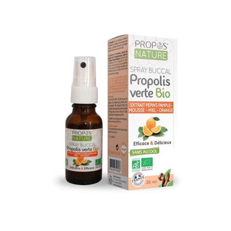 Spray Buccal Propolis Verte Bio Miel Orange Sans Alcool La Reine Des