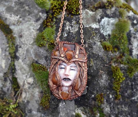 Amber Queen Handmade Pendant Fantasy Jewellry Magic Etsy