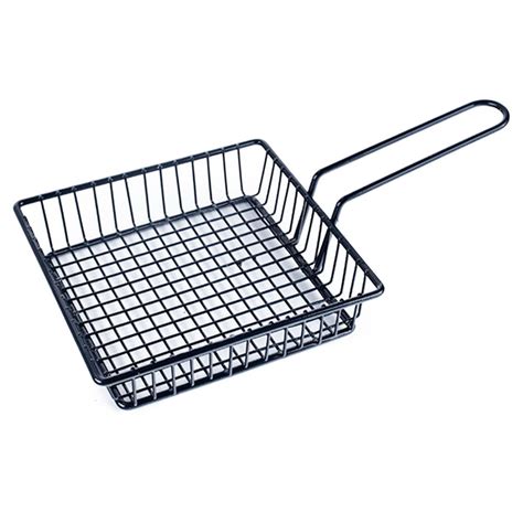 Stainless Steel Deep Fry Basket Square Mesh Net Strainer Basket With