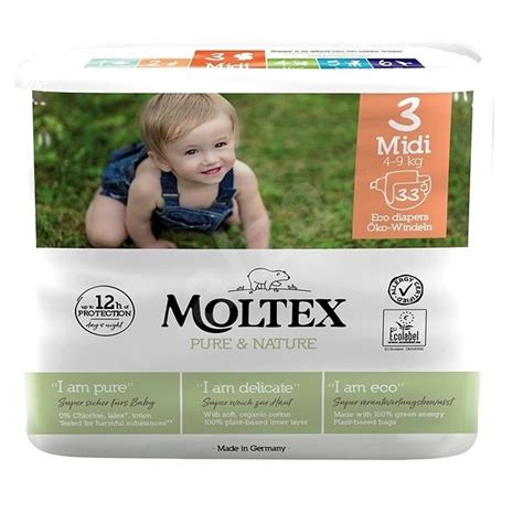 Baba termékek MOLTEX Pure Nature öko pelenka 3 midi 4 9 kg 33 db