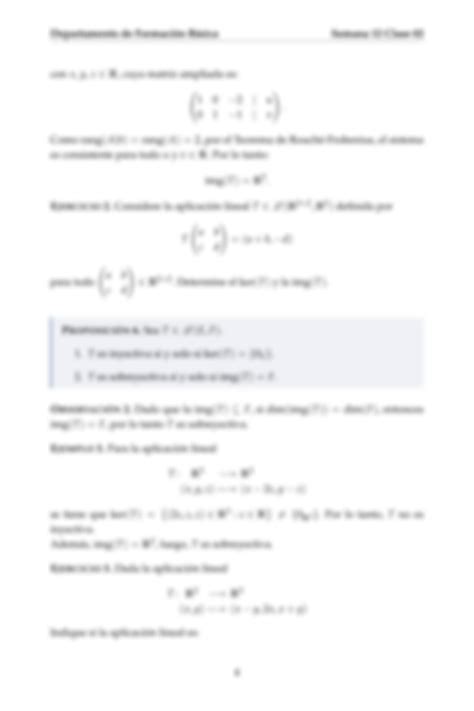 SOLUTION Nucleo E Imagen De Una Aplicacion Lineal Semana 12 Clase 2