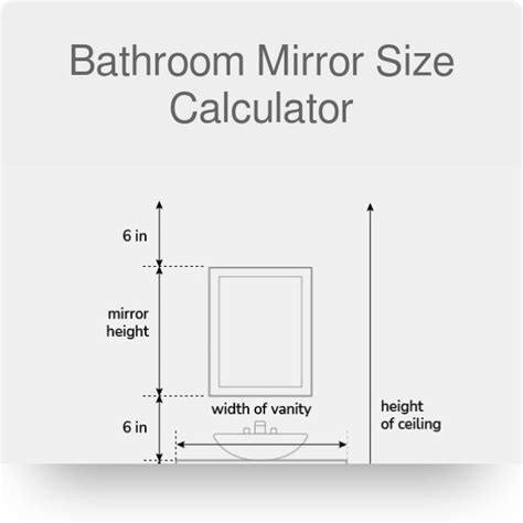 Bathroom Mirror Size Calculator Bathroom Mirror Bathroom Mirror