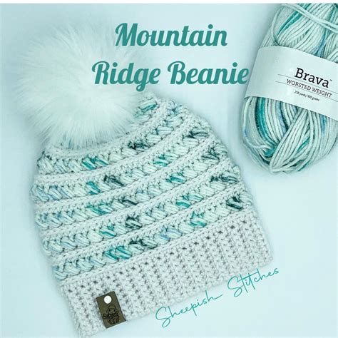 Mountain Ridge Beanie Crochet Hat Pattern