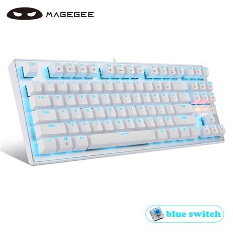 MageGee MK1 Mechanical Gaming Keyboard Blue / Red Switch 87 Keys Anti-Ghosting LED Backlit USB ...