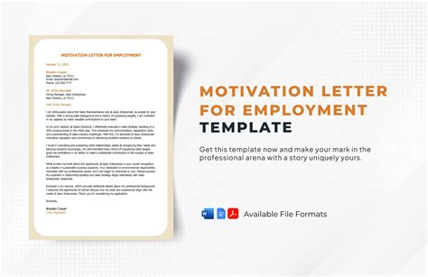 Sample Motivation Letter For Masters Degree Template In Word Pdf