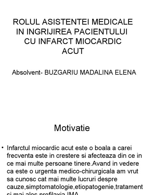 Buzgariu Rolul Asistentei Medicale In Ingrijirea Pacientului Cu Infarct