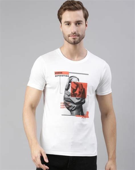 Buy Joven Men White Printed Pure Cotton Round Neck T Shirt Online At Best Prices In India Jiomart