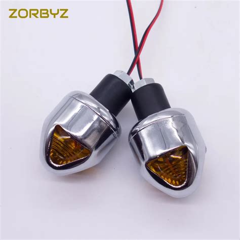 Zorbyz Universal Mm Chrome Handlebar Grip End Plug Turn Signal Led