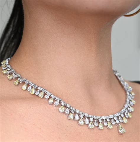 Yellow And White Diamond Necklace For Sale At 1stdibs