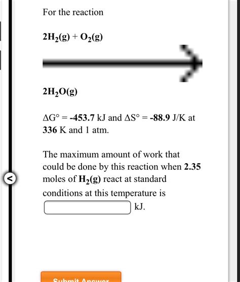 Solved For The Reaction 2h2 G O2 G 2h2o G Ag° 453 7