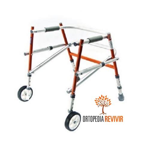 Andador posterior pediátrico plegable de aluminio Ortopedia Revivir