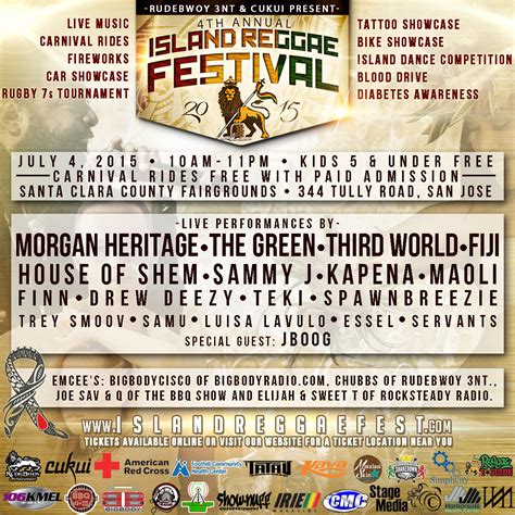 4th Annual Island Reggae Festival Tickets 07/04/15