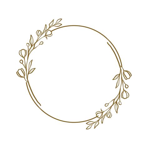 Golden Floral Frame Hd Transparent Golden Circle Floral Frame Floral