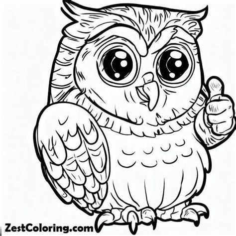 Owl Give Thumb Up Coloring Page In 2024 Owl Coloring Pages Coloring