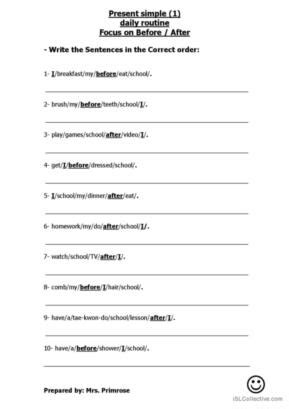 English Esl Worksheets Pdf Doc Before And After