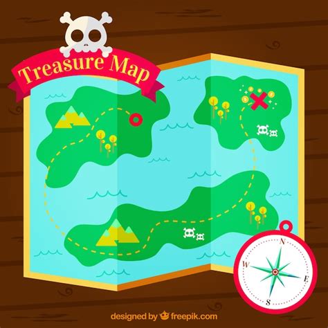 Fondo De Aventura Pirata Con Mapa Del Tesoro Vector Gratis