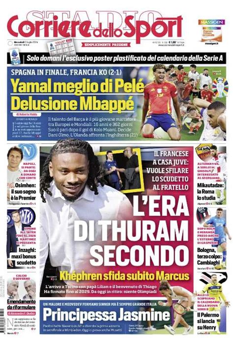 Prima Pagina Corriere Dello Sport Il Palermo Si Lancia Su Henry