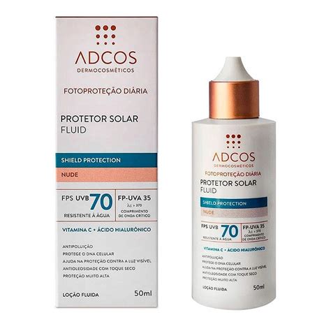 Protetor Solar Adcos Fluid Shield Protection FPS70 Nude 50ml Resilifarma Saúde em primeiro lugar