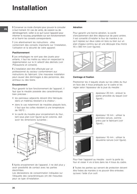 Installation Hotpoint Ariston Fz P Ha User Manual Page