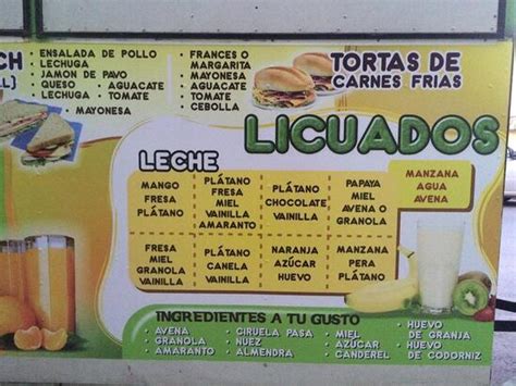 Carta Del Restaurante Jugos Licuados Amigo Danny Monterrey