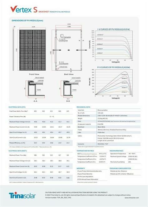 Solar Panel Trina Solar W Full Black Trina Vertex S W Tsm