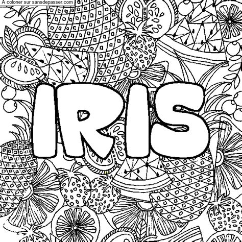 Coloriage Pr Nom Iris D Cor Mandala Fruits Sans D Passer