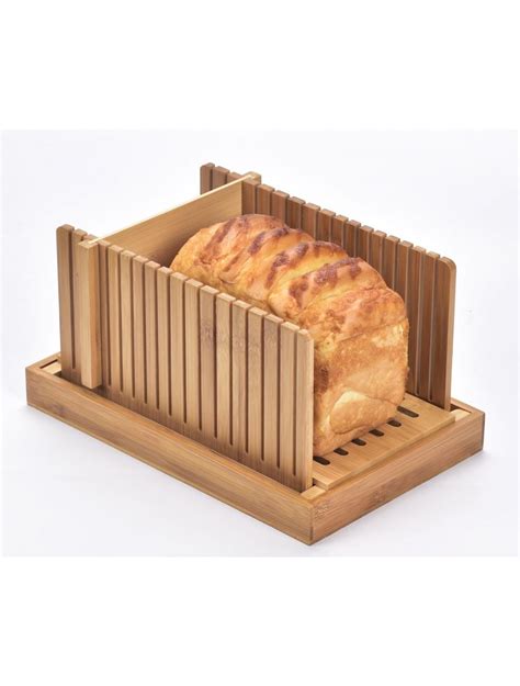 Bamboo Bread Slicer Loaf Cutting Guide Board Adjustable Foldable