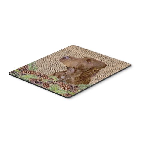 Field Spaniel On Faux Burlap With Pine Cones Mouse Pad Hot Pad Or Trivet Walmart