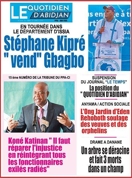 Titrologie 18 Avril 2023 Revue De La Presse Ivoirienne Guillaume