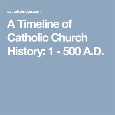 A Timeline Of Catholic Church History 1 500 Ad Catholic