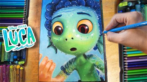 DIBUJO A LUCA MONSTRUO MARINO LUCA DISNEY PIXAR POSTER REAL HOW TO