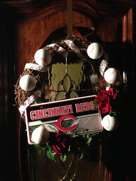 Cincinnati Reds Baseball Wreath Go Reds Baseball Wreaths